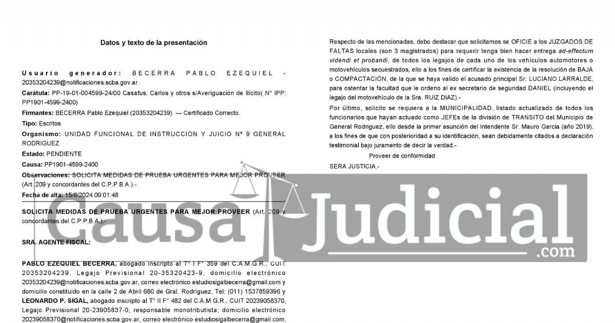 Documento de prueba. (Foto: CausaJudicial)