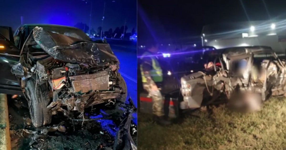 En medio de los festejos de Año Nuevo, dos camionetas chocaron y tres personas murieron a causa del impacto.