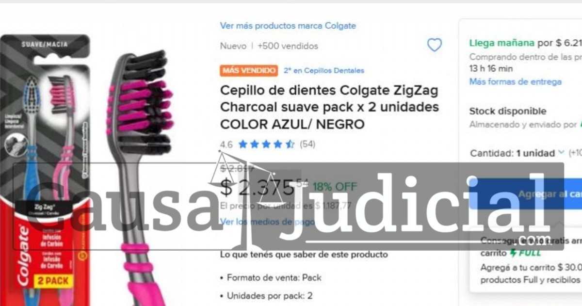 Para poner en contexto, un combo de 2 cepillos Colgate en Mercado Libre tiene un precio de 2375 pesos, lo que equivale a 1187 cada uno, es decir, 3 veces menos de lo que va a gastar Kicillof. (Foto: Causa Judicial)