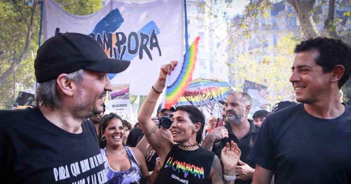 La intendente de Quilmes, Mayra Mendoza, en la Marcha Antifascista LGBT.