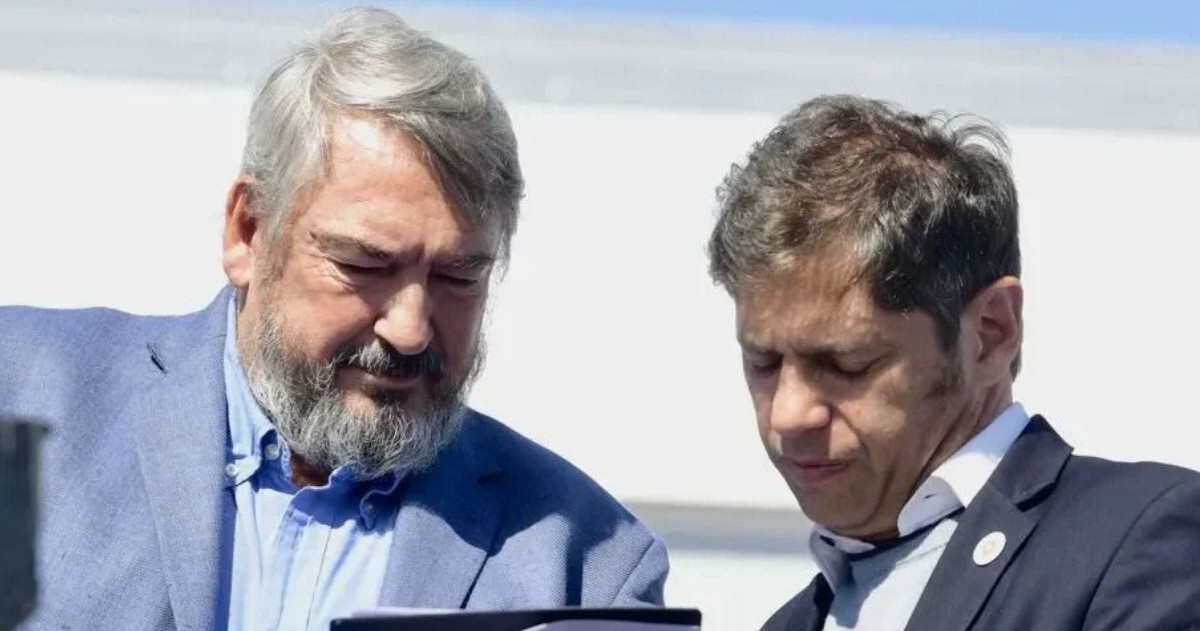 El ex ministro bonaerense de Transporte, Jorge D'Onofrio, y el gobernador Axel Kicillof.